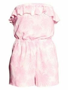 DIVIDED H&M Pink& White Palm Tree Romper in 4 (XS)